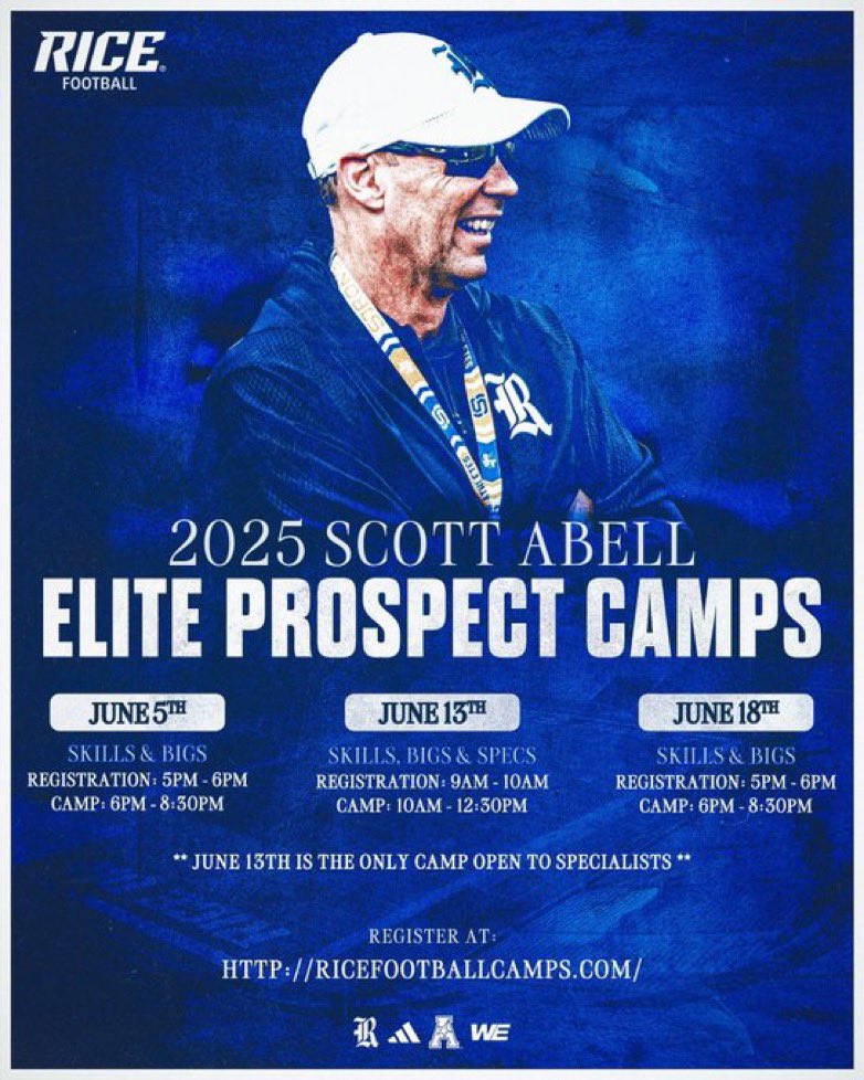 Thanks for the camp invite <a href="/RiceFootball/">Rice Football</a> <a href="/BrianBrown___/">Brian Brown</a> <a href="/rohawksfootball/">Red Oak Hawks Football</a> <a href="/CoachTraun/">Traun Roberson</a> <a href="/_CoachROB__/">Coach Robinson</a> <a href="/CLeichus/">Chris Leichus</a> <a href="/MRcoachP/">Jake Pierson</a>