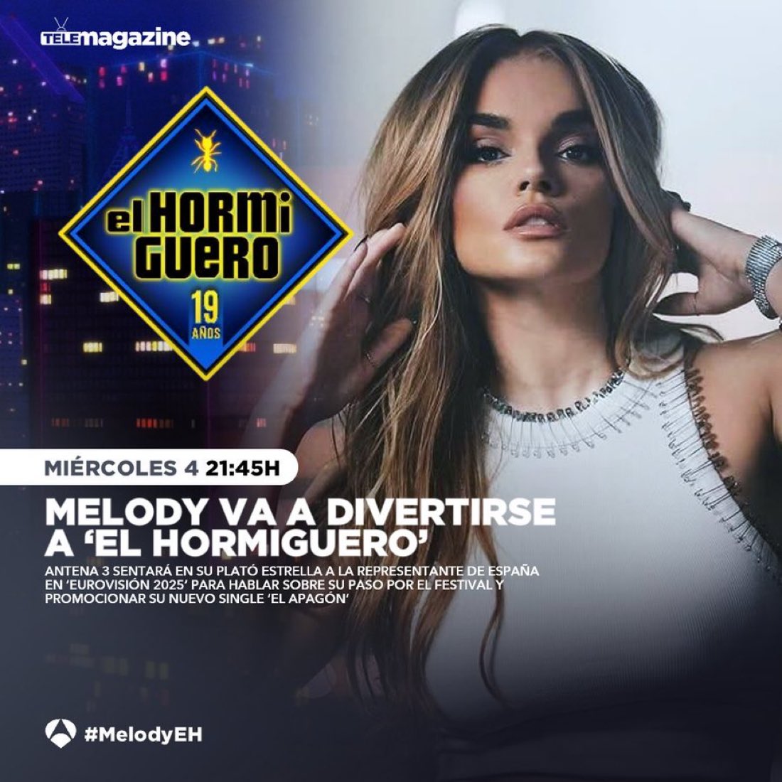 La verdad es que yo hubiera hecho lo mismo, las entrevistas de Broncano son un cuadro y Melody siempre ha sido muy lista!! Ahora le toca rentabilizar que de eso viven los artistas ❤️