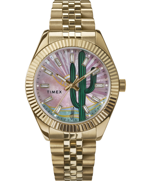 PJ_Gach_Editor's tweet image. Art on your wrist. The dial is a mosaic of pink and blue mother-of-pearl. "Desert Daze" is the newest watch from the ongoing collaboration between Timex and Jacquie Aiche.  bit.ly/43wZ248 @timex  #watchlaunch #timex #watches