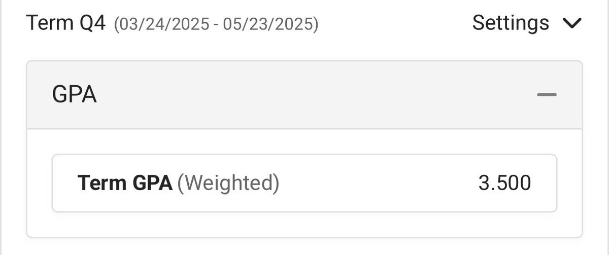 Here is my GPA all 4 quarters of the year. Finished each above a 3.1! 📚 🌟