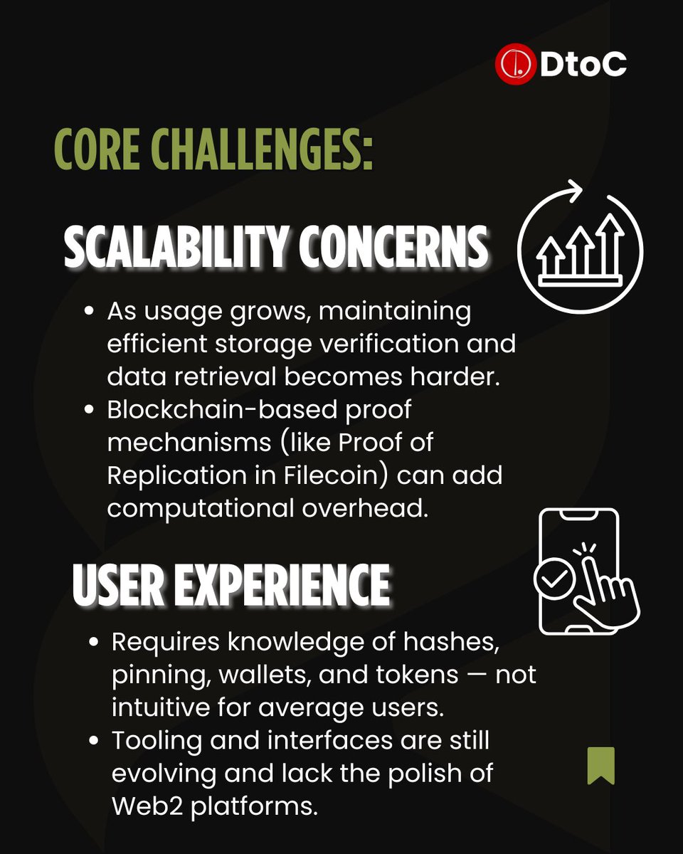 DirectToCreator's tweet image. Decentralized storage faces hurdles: speed, reliability, scalability, and UX. Solving these is key to Web3 adoption! 🚀 dtoc.io #DecentralizedStorage #Web3 #DtoC