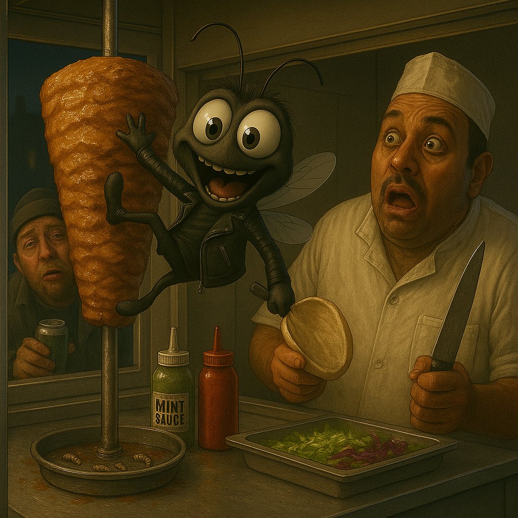 rundotfly's tweet photo. Mint on your kebab? Minted.
$RUNFLY in your wallet? Minted.
No mint, no coin?
Spin round broke, ya sweaty doner.
#PatTheFly #RUNFLY #meme #nft #radix #radixdlt #minted #mint #defly https://t.co/zv54ss2L13