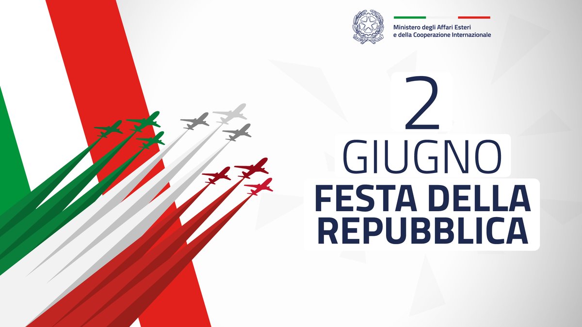 Buona Festa della Repubblica Italiana! 💚🤍❤️

Vi ricordiamo che l'Ambasciata sara' chiusa nella giornata di oggi.
La Sede riaprirà come d’abitudine a partire da martedì 3 giugno.