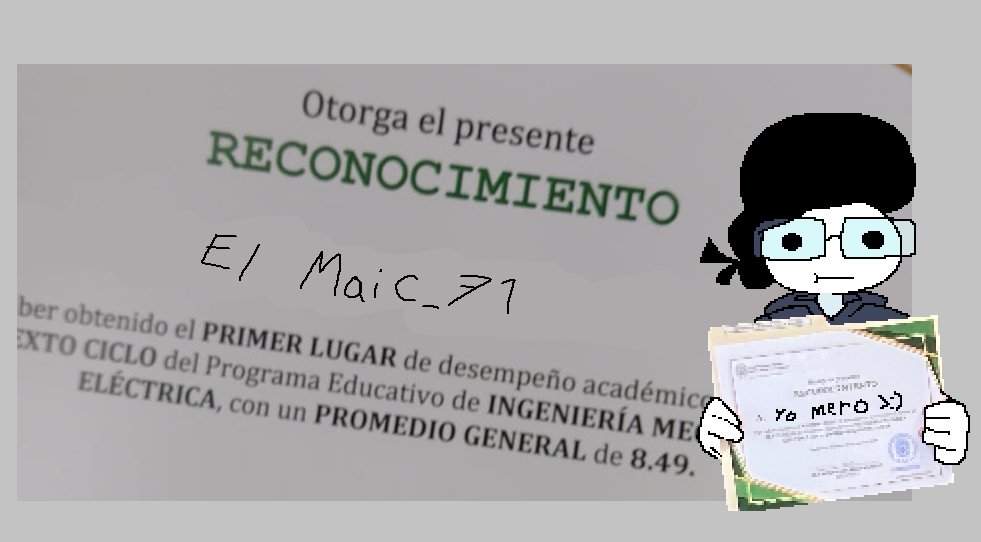 Lo voy a presumir aca me da igual...
Me dieron reconocimiento por mejor promedio!!!
No sé por qué me lo dieron si voy a mitad de la carrera aún pero yo no me quejo...
Esta cagado porque todo el rato digo que voy regular en la uni y webos que ando en el top menos jodidos xD