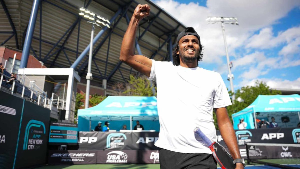 timesnowsports's tweet photo. India's No. 1 pickleball player #ArmaanBhatia stunned #AlexCrum and won gold in New York City last week, his first on the APP Tour. He says he is now in talks with UPA to join the PPA Tour - the world’s most competitive pickleball league.
READ FULL STORY: https://t.co/4avNzDsXt0
#pickleball #APPTour #PPATour