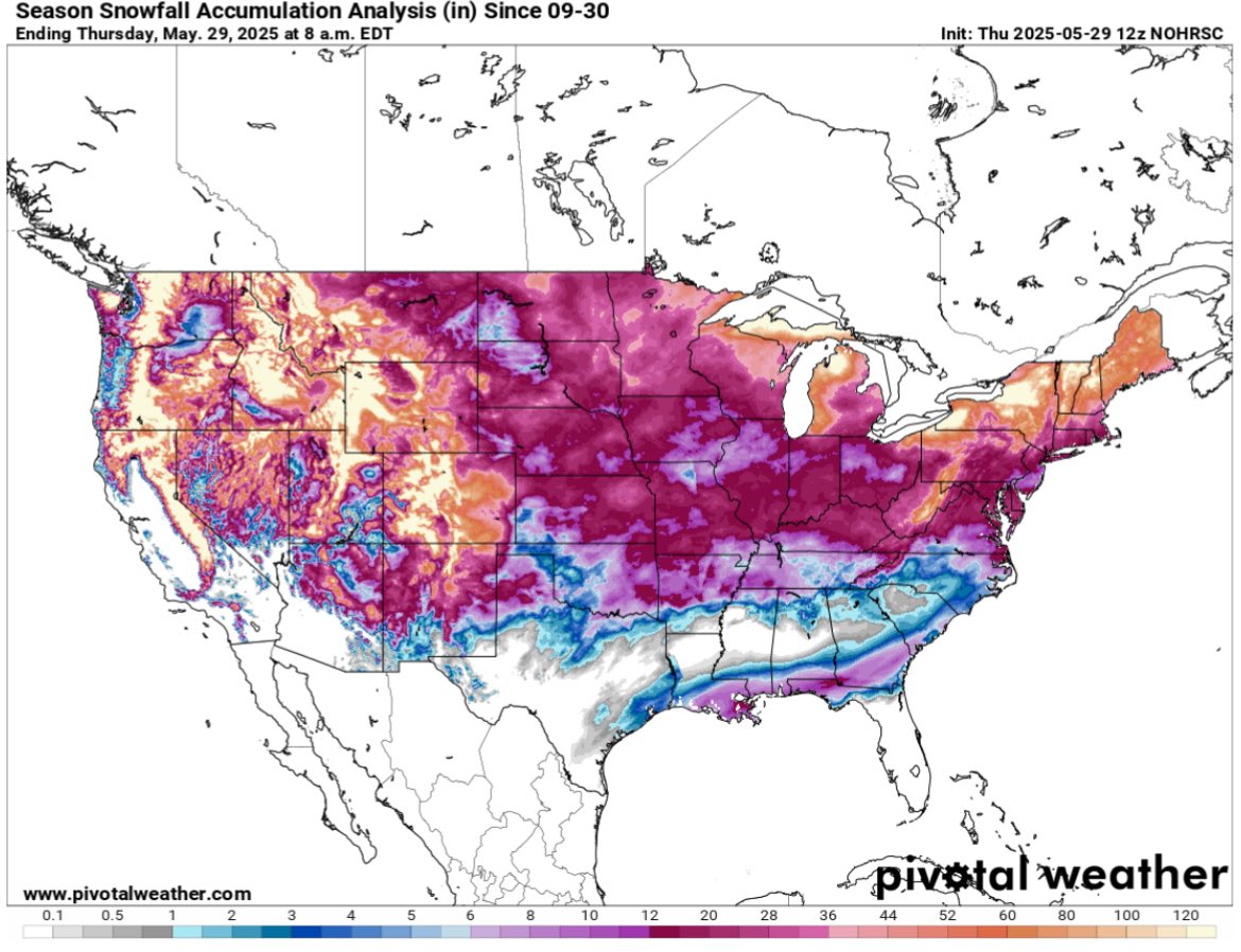 This is one of the most bizarre weather maps I’ve ever seen. Parts of the Gulf Coast received more snow this past winter than many areas in the Midwest and northern plains. New Orleans recorded twice as much snow on Jan. 21 than Southwestern North Dakota saw all winter. Like…?