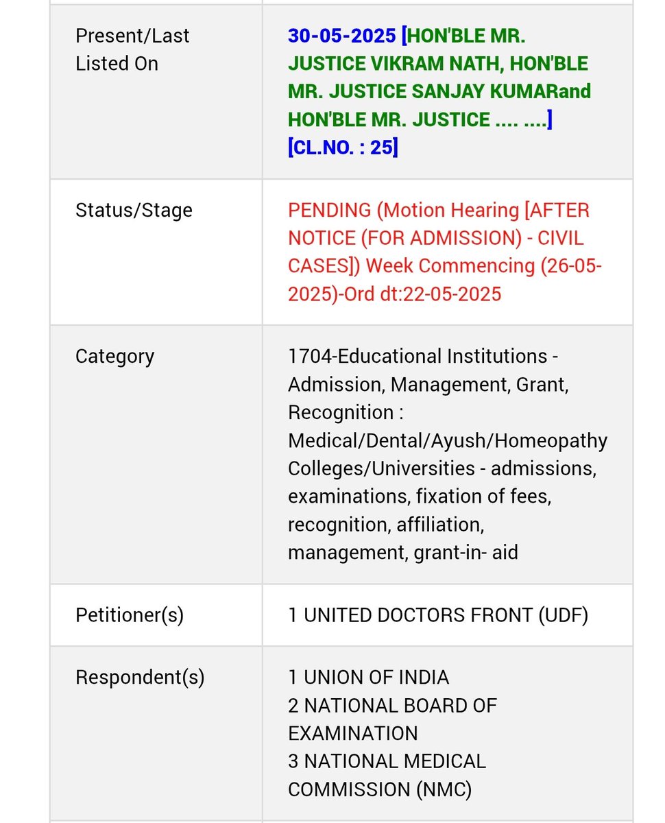 IAmShine4's tweet photo. Supreme Court To Hear The NEET PG 2025 Case Challenging the double shift under new bench today.... Case at Serial no. 25.

#NEETPG2025 #NEETPG #notodoubleshift #neetpgsingleshift https://t.co/FxlG5tpLrK