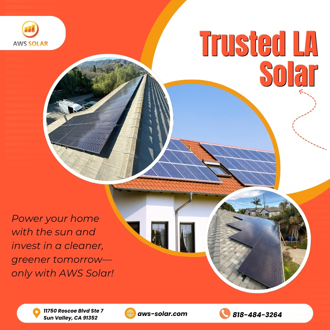 Say hello to sustainable living with AWS Solar, your local leader in innovative energy solutions! ☀️🔋 #SolarPower #EcoFriendlyLiving #LosAngelesHomes #SustainableEnergy #SolarPanels #GreenFuture #RenewableEnergy #CarbonFootprint #AWSSolar