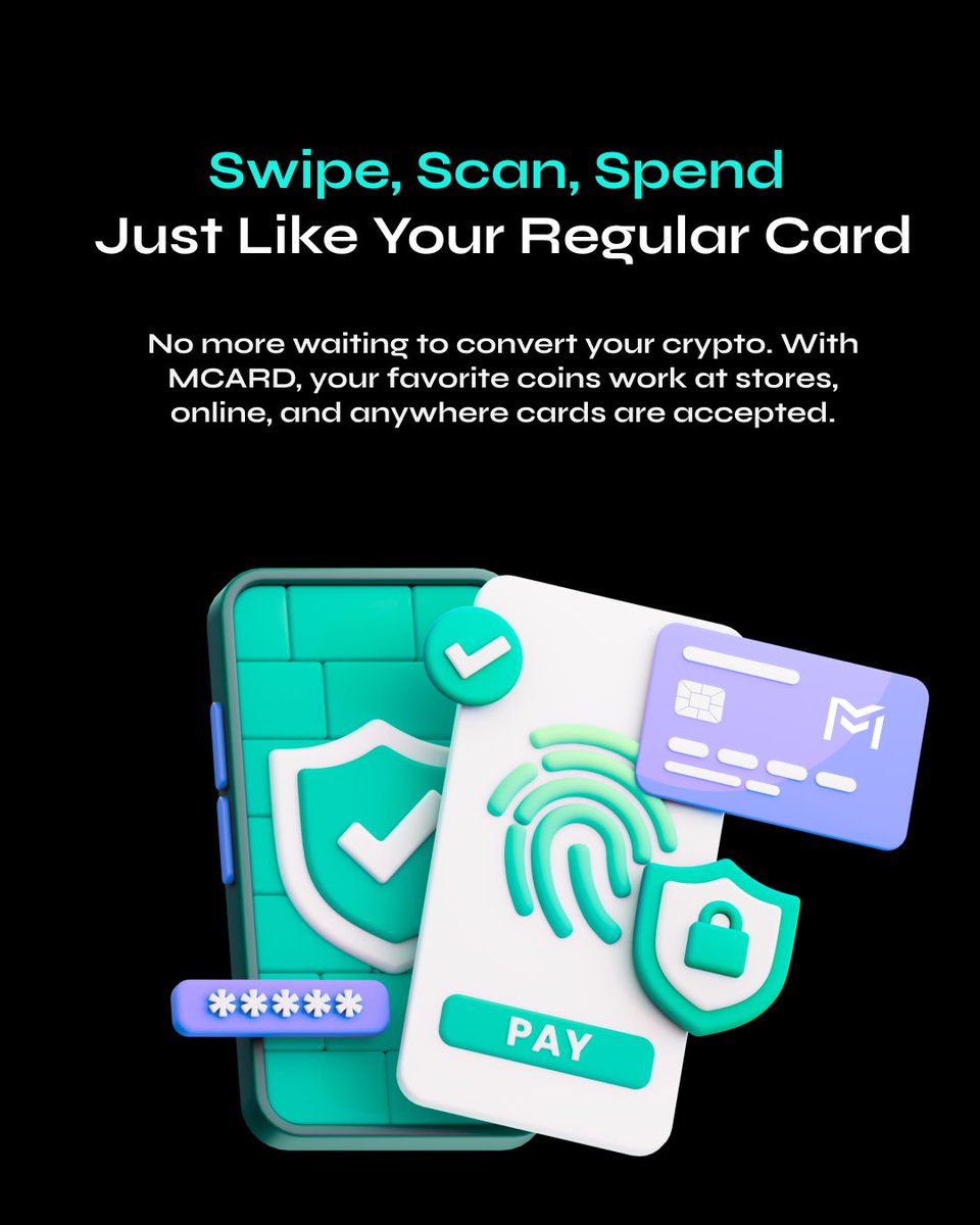 m20blockchain's tweet image. No more waiting to convert your crypto. With MCARD, your favorite coins work at stores, online, and anywhere cards are accepted.
Whether it’s coffee, shopping, or travel, MCARD makes crypto spendable.

#MCARD #CryptoCard #SpendCrypto #M20Chain #Web3Finance #DigitalWallet…