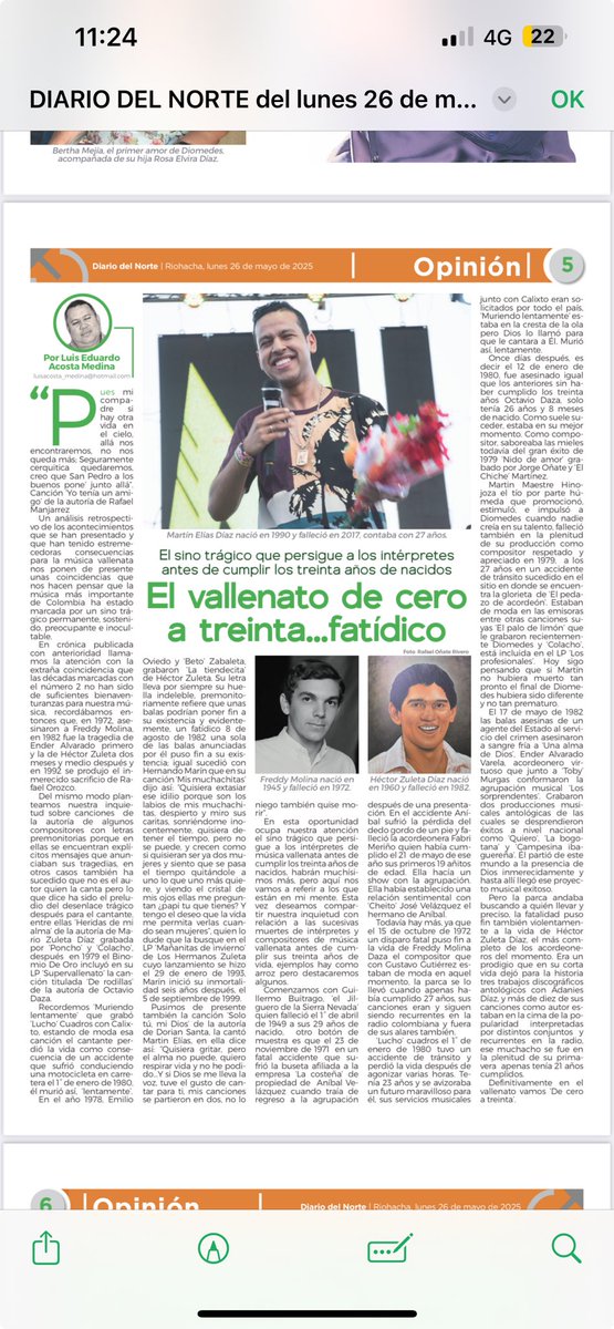 Nuestra columna en Diario del norte!