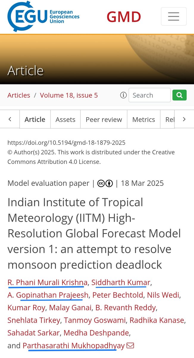 I have immense respect for the women mentioned here—they have done outstanding research in their respective fields. That said, I would like to clarify that the forecast system being referred to was developed by a different team of scientists at IITM. The core development, over
