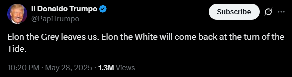 Not Op Cue (@notopcue) on Twitter photo <a href="/Fusca22/">Vincent Fusca</a> Elon the grey leaves momentarily, only to return in his final fully activated White Hat form to help obliterate the remaining deep state.
x.com/NotOpCue/statu… <a href="/Fusca22/">Vincent Fusca</a> Elon the grey leaves momentarily, only to return in his final fully activated White Hat form to help obliterate the remaining deep state.
x.com/NotOpCue/statu…