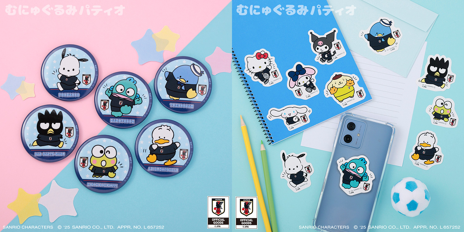 サンリオキャラクターズトレーディング缶バッジ サッカー日本代表Ver