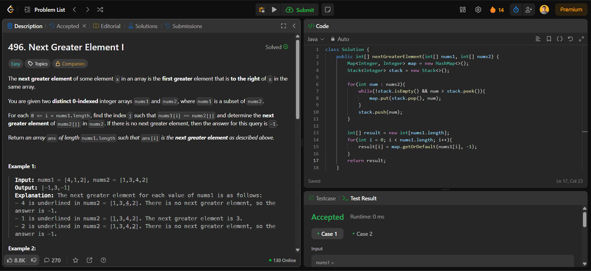 surajshinde_87's tweet photo. Day 17 of my #DSAChallenge
Covered Stack in Java β Infix/Postfix, Balanced Brackets, Next Greater Element.
Solved
@LeetCode
#20
#1047
#496
#DSA #Day17 #LeetCode #SurajShinde #100DaysOfCode #ProblemSolving #CodingJourney #Java #Stack #NextGreaterElement https://t.co/Sfm0mZZwp5