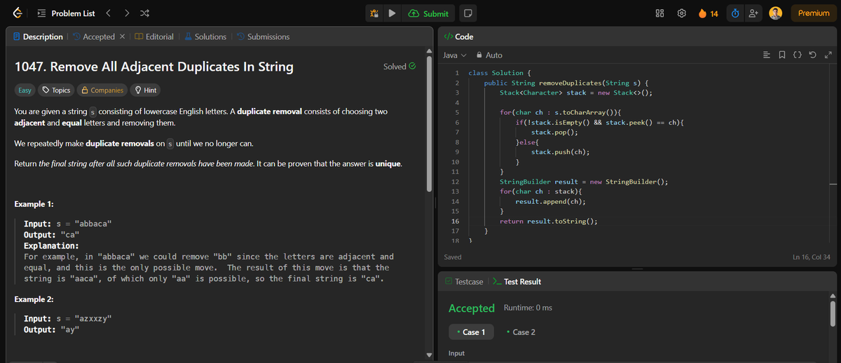 surajshinde_87's tweet photo. Day 17 of my #DSAChallenge
Covered Stack in Java β Infix/Postfix, Balanced Brackets, Next Greater Element.
Solved
@LeetCode
#20
#1047
#496
#DSA #Day17 #LeetCode #SurajShinde #100DaysOfCode #ProblemSolving #CodingJourney #Java #Stack #NextGreaterElement https://t.co/Sfm0mZZwp5