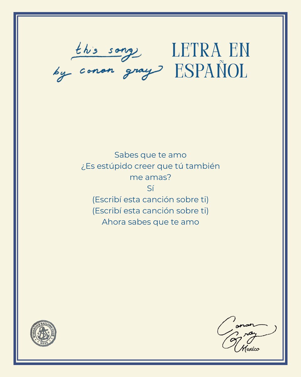 conangray_mx's tweet photo. 💌| Les dejamos la traducción de "this song", la primer canción de amor -correspondido- de Conan 🥹 https://t.co/46VUCLYh0d