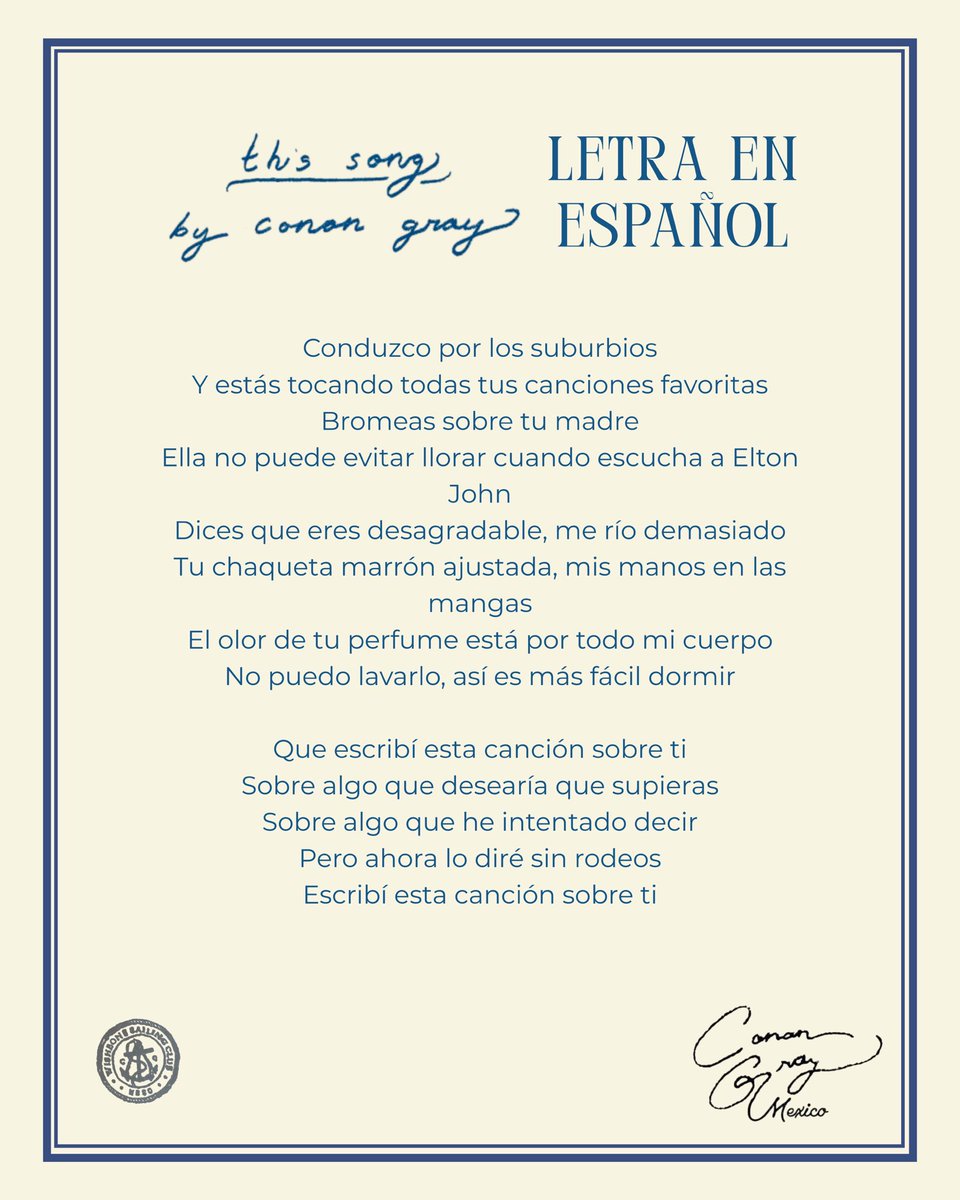 conangray_mx's tweet photo. 💌| Les dejamos la traducción de "this song", la primer canción de amor -correspondido- de Conan 🥹 https://t.co/46VUCLYh0d