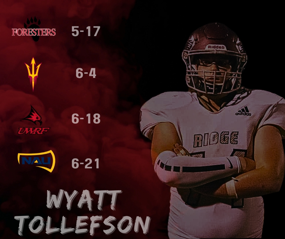 Wyatt Tollefson (@wyattjtolly) on Twitter photo Camp schedule is set! I’ll also be with <a href="/MtRidgeFootball/">RidgeFootball</a> at:
<a href="/ASUFootball/">Sun Devil Football</a> Big Man 6/5/25
<a href="/NAU_Football/">NAU Football</a> Big Man 6/22/25
<a href="/CoachA_Johnson/">Andrew Johnson</a> <a href="/sixtyaje/">Drew</a> <a href="/Tolly761/">Coach Tollefson</a> <a href="/RonTBAOL/">Ron Sowers</a>
<a href="/MauriLeBlanc/">Mauri LeBlanc</a> <a href="/BJMedia1/">BJ Media</a> <a href="/gridironarizona/">Gridiron Arizona</a> <a href="/CoachPerrone/">Coach Perrone (My Recruits)</a> <a href="/MyRecruits_/">My Recruits</a> Camp schedule is set! I’ll also be with <a href="/MtRidgeFootball/">RidgeFootball</a> at:
<a href="/ASUFootball/">Sun Devil Football</a> Big Man 6/5/25
<a href="/NAU_Football/">NAU Football</a> Big Man 6/22/25
<a href="/CoachA_Johnson/">Andrew Johnson</a> <a href="/sixtyaje/">Drew</a> <a href="/Tolly761/">Coach Tollefson</a> <a href="/RonTBAOL/">Ron Sowers</a>
<a href="/MauriLeBlanc/">Mauri LeBlanc</a> <a href="/BJMedia1/">BJ Media</a> <a href="/gridironarizona/">Gridiron Arizona</a> <a href="/CoachPerrone/">Coach Perrone (My Recruits)</a> <a href="/MyRecruits_/">My Recruits</a>