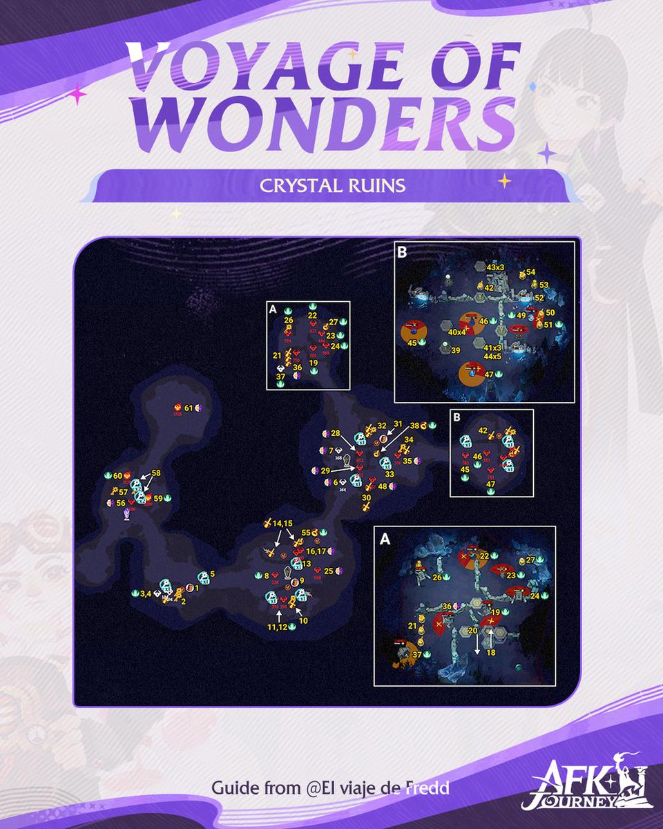 AFK_Journey's tweet image. Test these formations and tips in Crystal Ruins from the Voyage of Wonders! #AFKJourney #AFKJourneyGuide