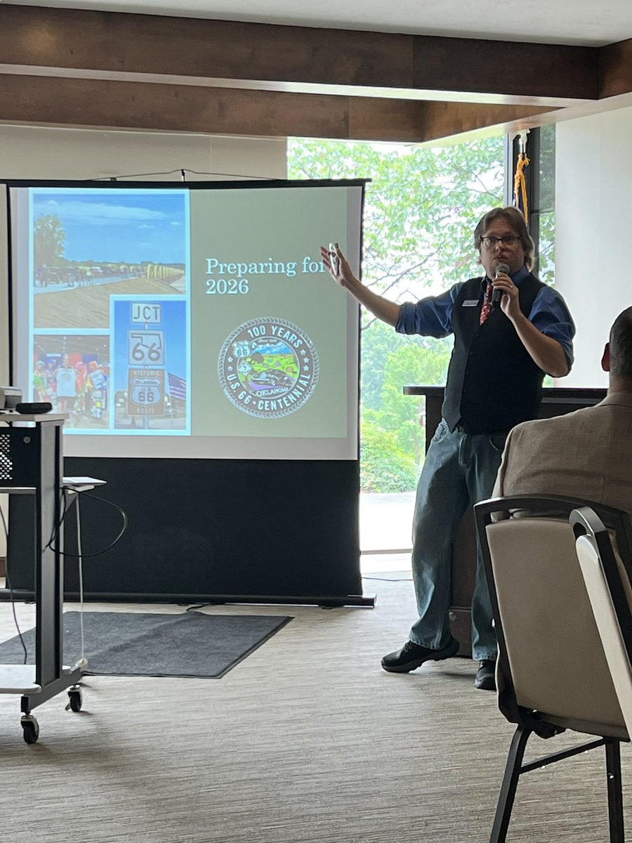 It was great to hear <a href="/rhysfunk/">Rhys Martin</a> of the Oklahoma Route 66 Association speak at <a href="/PRSA/">PRSA</a> today. Excited about the spotlight the centennial will shine on Oklahoma!