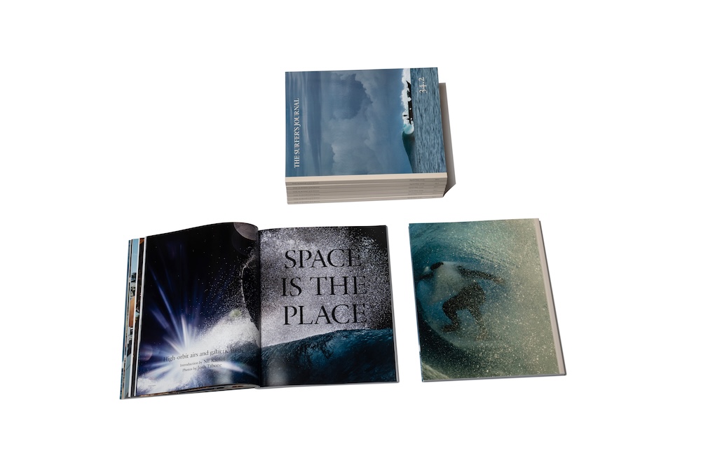 “The concept for this shoot was to create a unique space-like scene in surfing,” says photographer Josh Tabone. “The idea of having less gravity and hitting a mega ramp and tweaking off into outer space.” Pick up a copy of 34.2 for the full feature.