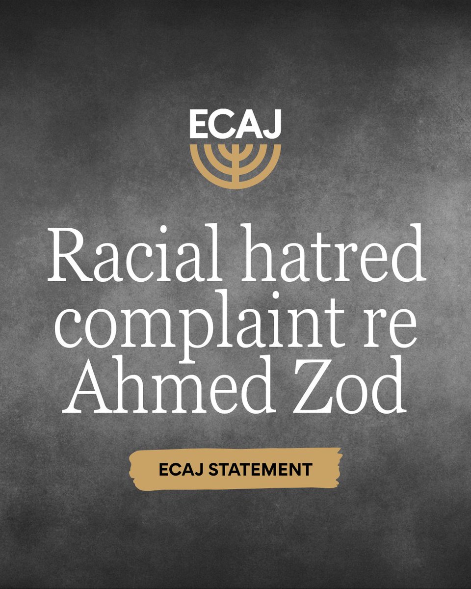 The ECAJ has welcomed the resolution of a complaint against Ahmed Zod before the Australian Human Rights Commission following Mr Zod’s unreserved apology to ECAJ co-CEO Peter Wertheim, Deputy President Robert Goot, and the Australian Jewish community.

ecaj.org.au/statement-on-r…