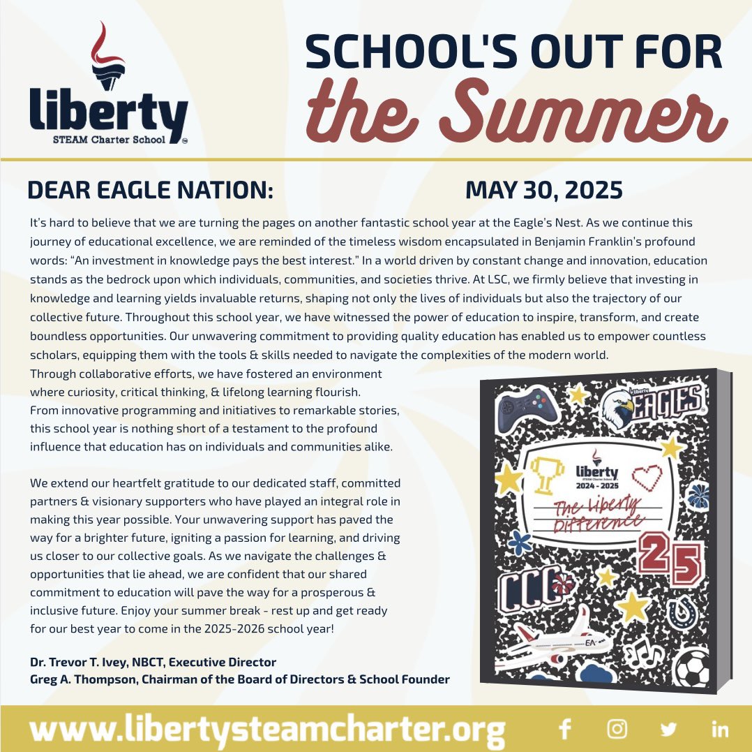 A message from Dr. Ivey &amp; Mr. Thompson! 
#TheLibertyDifference #CharterChoiceChange