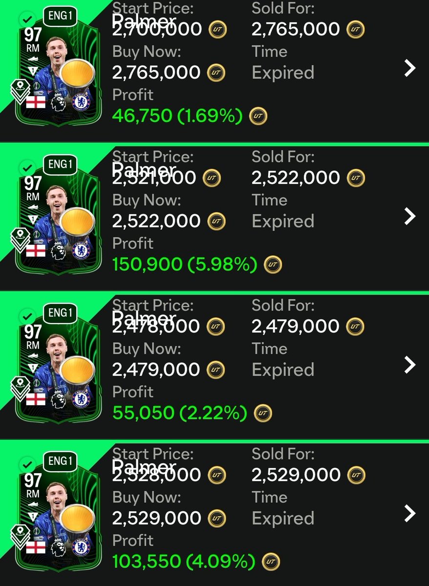 TradeMaster91's tweet photo. Day 29 – Road to Top 100
RTTF Chelsea cards are a blast to trade! 🔥💰
Profit after tax: +800K
Stack’s growing, feeling good!
#EAFC25 #RoadToTop100 #RTTFChelsea #TradingW #TPGrind #FUTMobile #800KProfit #CoinStacking #FromZeroToHero https://t.co/pqCopQ4dgp