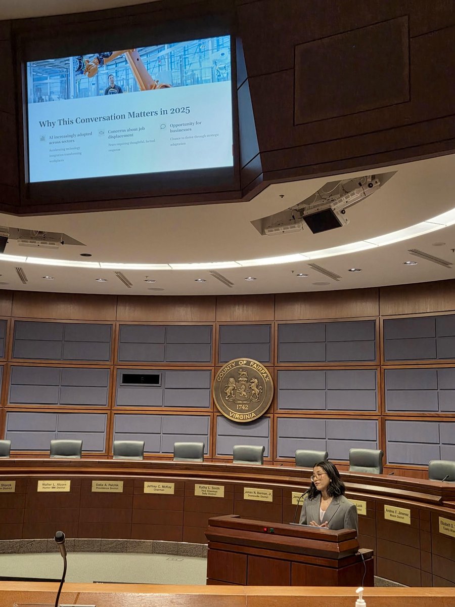 Almost forgot that this is the whole point. 🤝

Today at the Fairfax County Small Business Forum, sharing ideas and research on AI and labor market transformation.

Our role in this age will be being in the room where conversations happen. Connection is our comparative advantage.