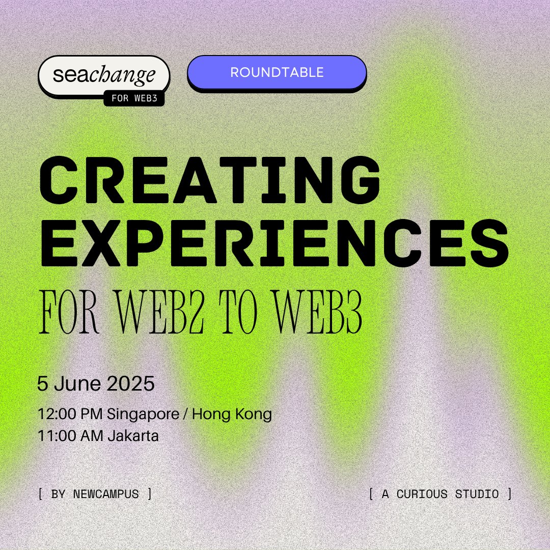 You're invited: Creating Experiences for Web2 to Web3 🌿

We’ve spent the past year walking alongside emerging leaders, operators, and builders across the evolving tech and Web3 landscapes.

That’s why we’re hosting a special conversation with contributors from this ecosystem.