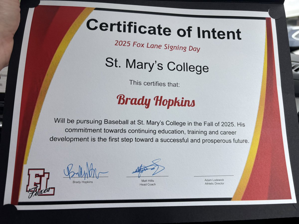 nanhop11's tweet photo. Fox Lane Signing Day! Proud mom moment @bradyhop2 @foxlanebaseball https://t.co/OZNeMfU995