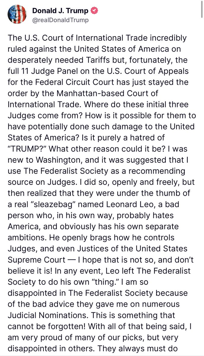 sahilkapur's tweet photo. In which President Trump calls Leonard Leo a “sleazebag” https://t.co/cGqESwRjDk