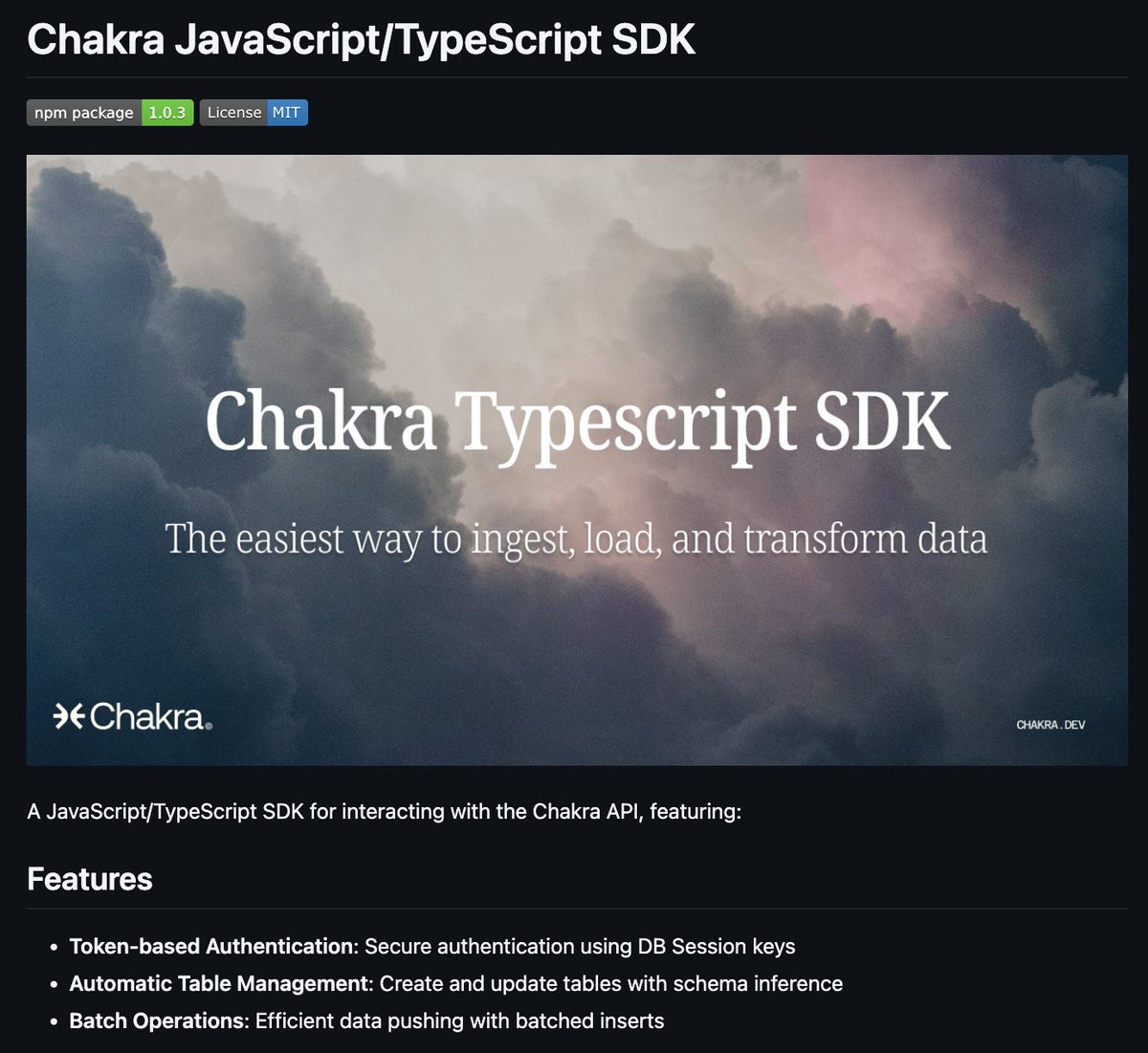 chakra-ts: the easiest way to ingest, load, and transform data directly in JavaScript / TypeScript