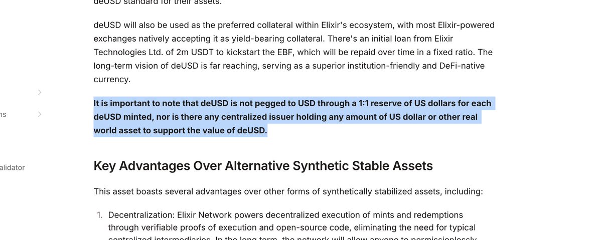 literally says in the elixir docs that deUSD isn't 1:1 pegged to USD

so $500k was liquidated that was being looped 10x times?

yeah, my life goes on

docs.elixir.xyz/deusd