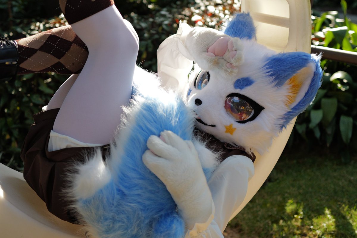 #FursuitFriday 
哂着太阳暖暖的~好想睡一觉💤