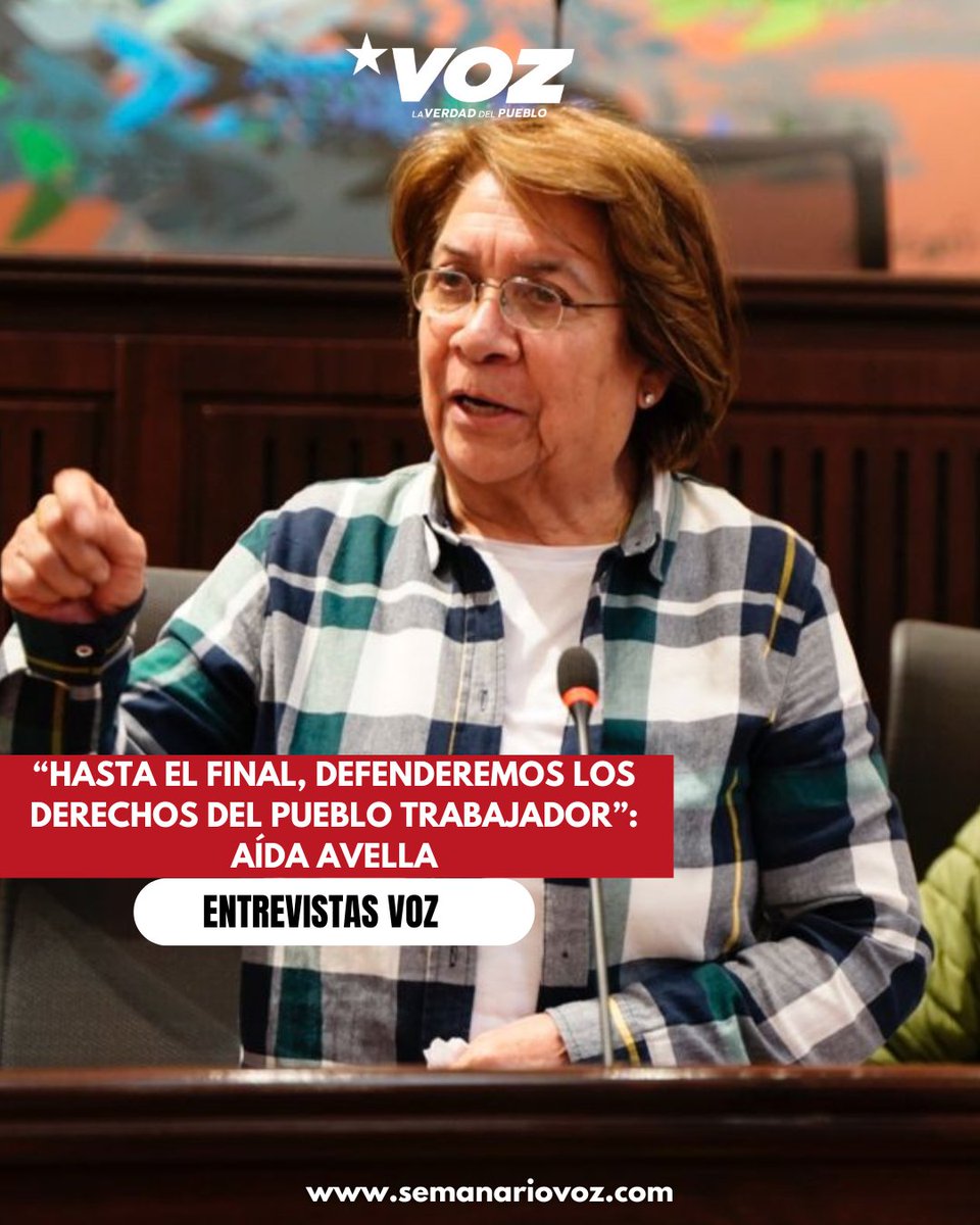 semanariovoz.com/hasta-el-final…

🗣️ En diálogo con VOZ, la senadora del Pacto Histórico y la Unión Patriótica, Aída Avella Esquivel, explicó las razones que la motivaron a presentar una ponencia alternativa, los desacuerdos que mantiene con el proyecto mayoritario, su visión sobre el