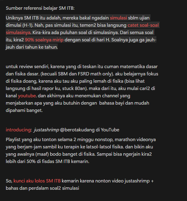 umamstudyy's tweet photo. [SM ITB TIPS 1]

link yt tutor fisika dari dasar bumi: https://t.co/u2KySeWtlo

big thanks to kak justashrimp 🙌 https://t.co/4CTMacBhIl