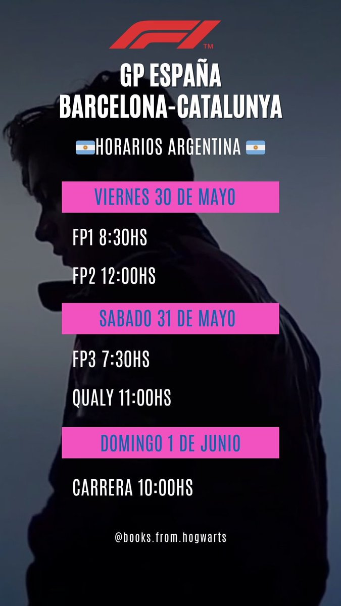 FlorZite's tweet photo. Horarios Argentina GP España #f1 #FrancoColapinto #GPEspaña https://t.co/8ZUEqmnErg