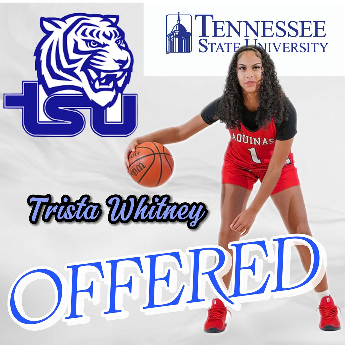 Trista Whitney (@tristawhitney07) on Twitter photo After a great conversation with <a href="/DupreeCandice/">Candice Dupree</a>, I am blessed and honored to receive my first division 1 offer from Tennessee State University <a href="/TSUTigersWBB/">Tennessee State Women’s Basketball</a> <a href="/Coach_Brown_TSU/">Jermaine Brown</a> After a great conversation with <a href="/DupreeCandice/">Candice Dupree</a>, I am blessed and honored to receive my first division 1 offer from Tennessee State University <a href="/TSUTigersWBB/">Tennessee State Women’s Basketball</a> <a href="/Coach_Brown_TSU/">Jermaine Brown</a>