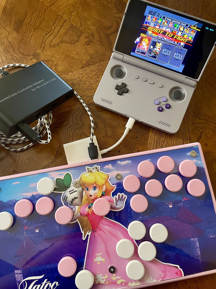 tatoopedigree's tweet photo. Handheld Gamecube, you say?

#retroidpocketflip2 #ssbm #SuperSmashBros #gramcontrollers #leverless #hitbox #FGC #retroid #retrohandheld #retroidpocket #gramslim #GameCube https://t.co/j9MUMWXlnZ