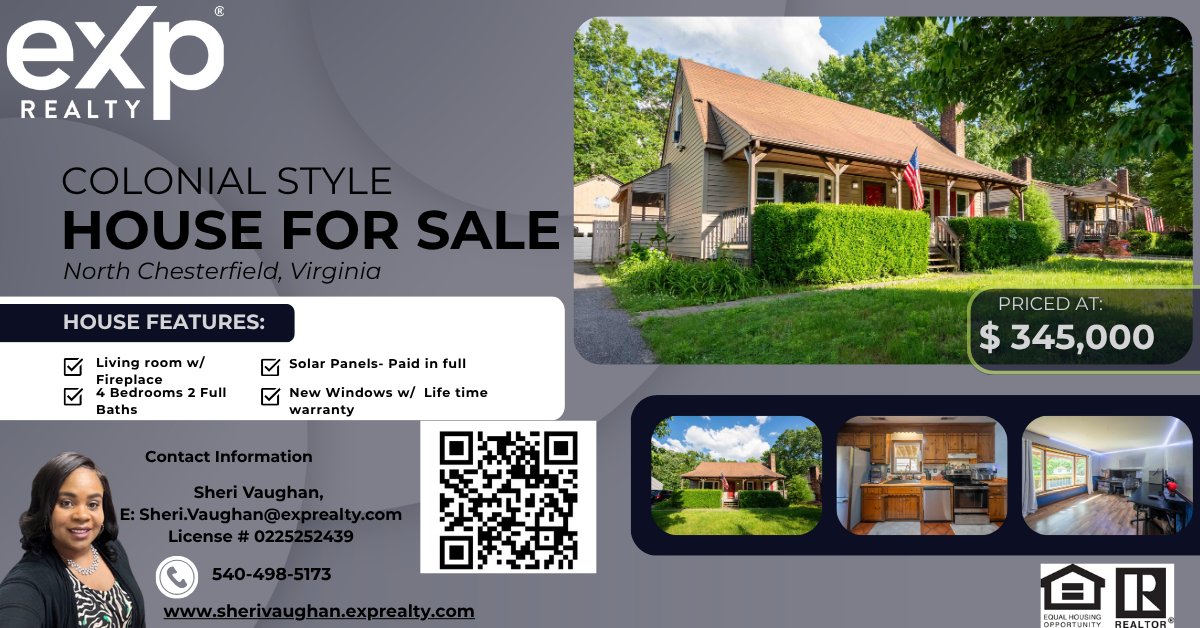 MOSmithRealtor's tweet image. Great home for sale in North Chesterfield Virginia! My team member, Sheri Watson Vaughan, has this listing! I can help you buy it! Call me for an exclusive showing! Need financing? get pre approved here: go.better.com/msmith