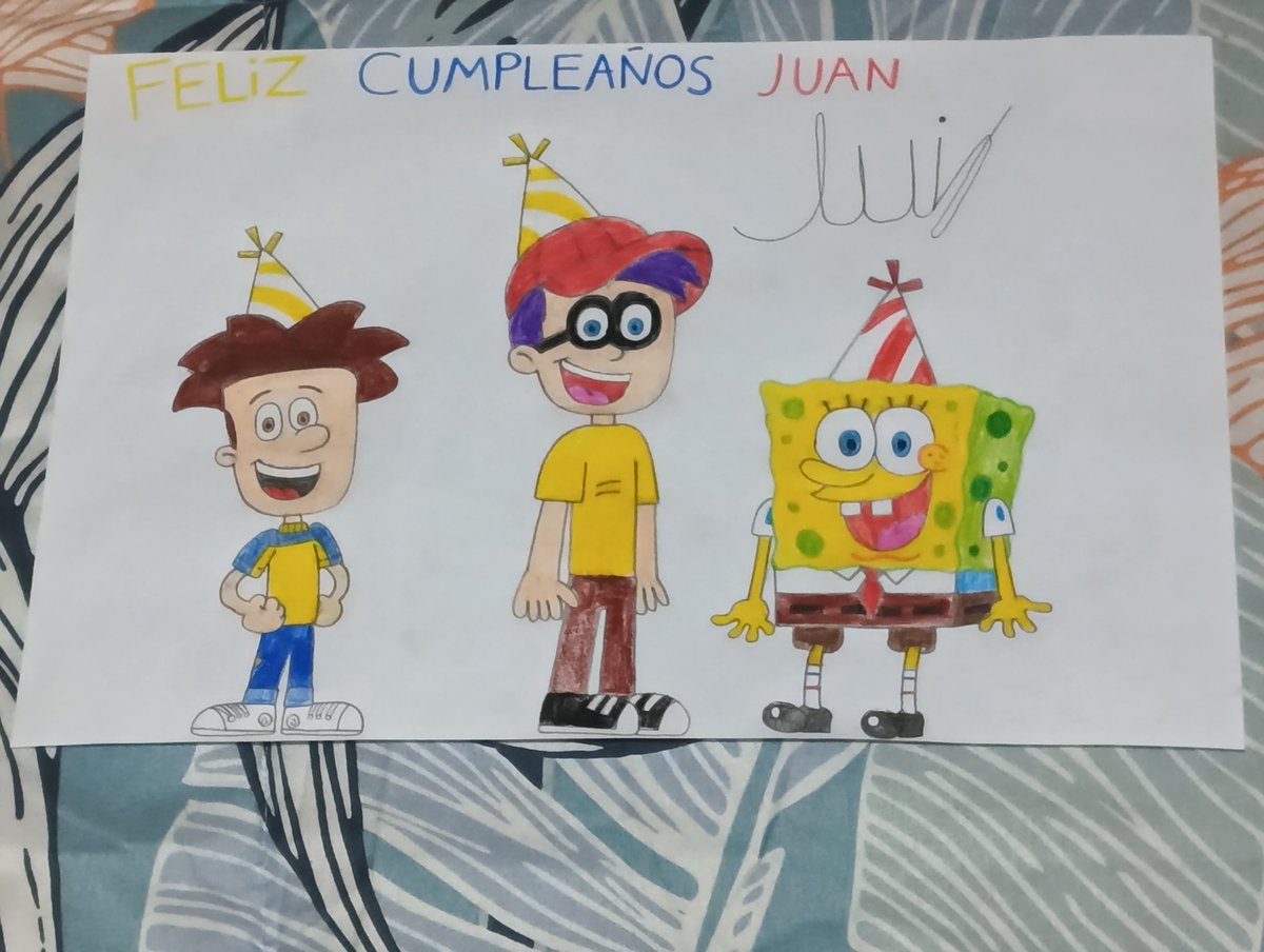 Feliz cumpleaños <a href="/Camelo2017/">Juan Sebastian</a> hice este dibujo para ti. Que dios te bendiga y que todos tus deseos se hagan realidad. Felicidades.
#KevinCoral #BobEsponja #NateElGrande <a href="/luiscarreno1/">Luis Carreño</a> <a href="/brian_rtg/">Brian -R- doblaje</a>