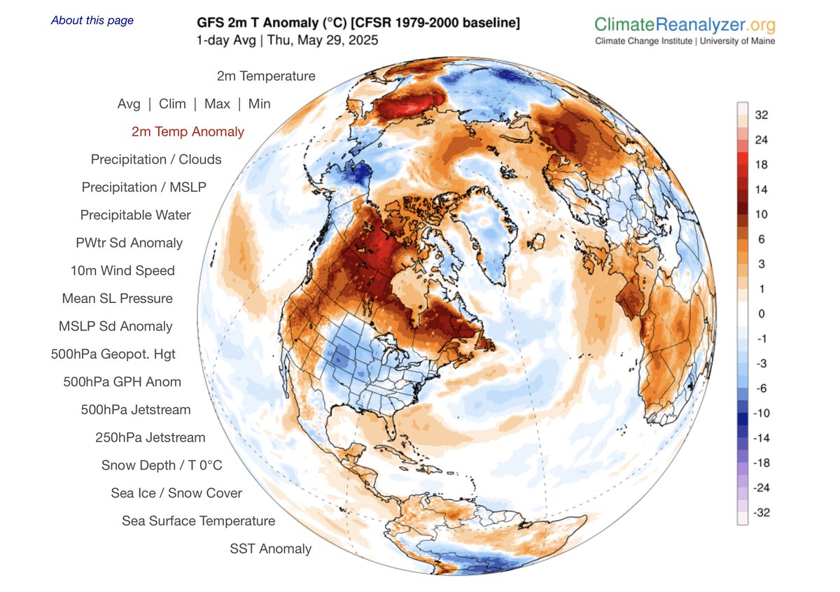 ‼️RECORD HEAT IN THE NORTHWEST TERRITORIES 🇨🇦‼️

🌡️34.3°C Hay River [61°N] ➡️ MAY TERRITORIAL RECORD, breaking 33.3°C at the same station in 1948!

MAY RECORDS DESTROYED
🌡️33.4°C Fort Smith
🌡️32.6°C Fort Providence &amp; Łutselkʼe
🌡️30.2°C Whatì
🌡️28.7°C Yellowknife
#NTstorm