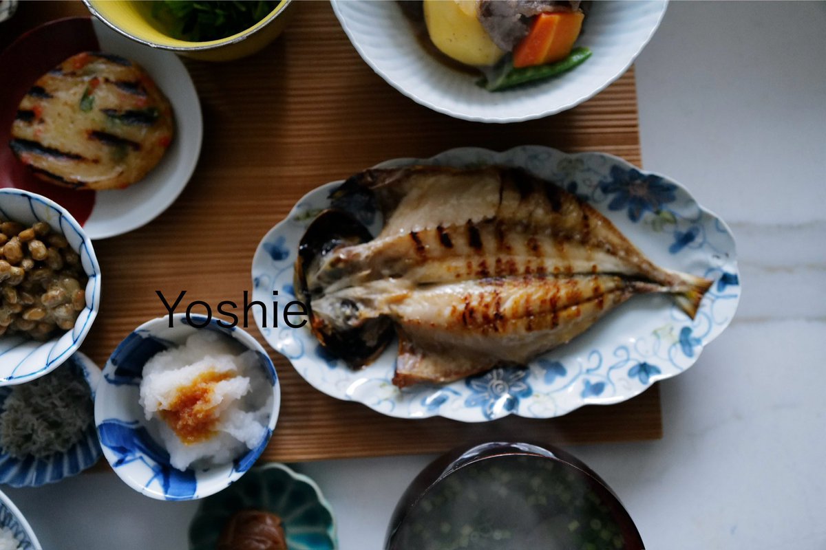 yossiek's tweet photo. #朝食
#アジの干物 https://t.co/2UZ5OOlPho