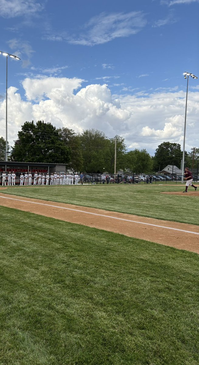 Pretty cool moment tonight as Coach Griffith throws out the first pitch before the first game played on the field named after his father Cary.  Lynx win 10-0 on a fun night of baseball at the beautiful new facility for Nashua-Plainfield!