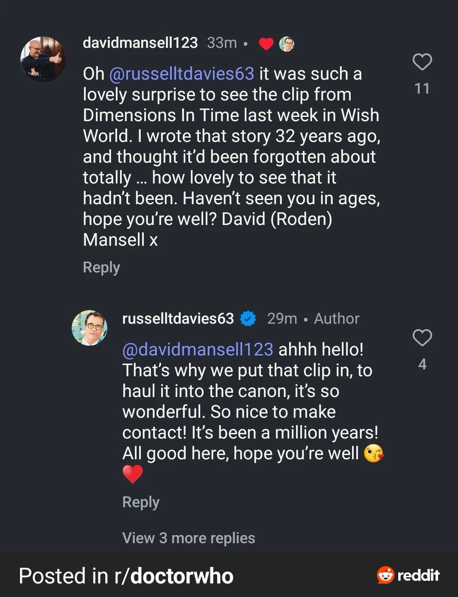 I believe in credit where it's due. 

THANK YOU, RTD, for this.

Dimensions in Time is OFFICIALLY CANON.

#DoctorWho #DITisCanon