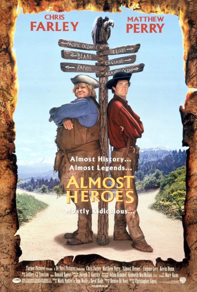 FilmNewsNos's tweet image. 🎬MOVIE HISTORY: 27 years ago today, May 29, 1998, the movie &apos;Almost Heroes&apos; opened in theaters!

#ChrisFarley #MatthewPerry #BokeemWoodbine #BarryDelSherman #FranklinCover #DavidPacker #EugeneLevy #LisaBabuscia #ChristianClemenson #PatrickCranshaw #HamiltonCamp #JonathanJoss
