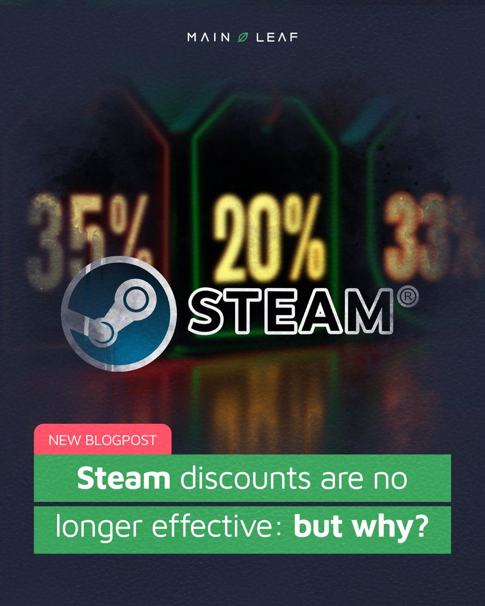 Steam discounts were once a reliable strategy for boosting game visibility and sales. However, in 2025, their effectiveness has significantly declined due to market saturation and changes in player behavior.
📖 Read the full article: mainleaf.com/steam-discount…
#GameMarketing #Steam
