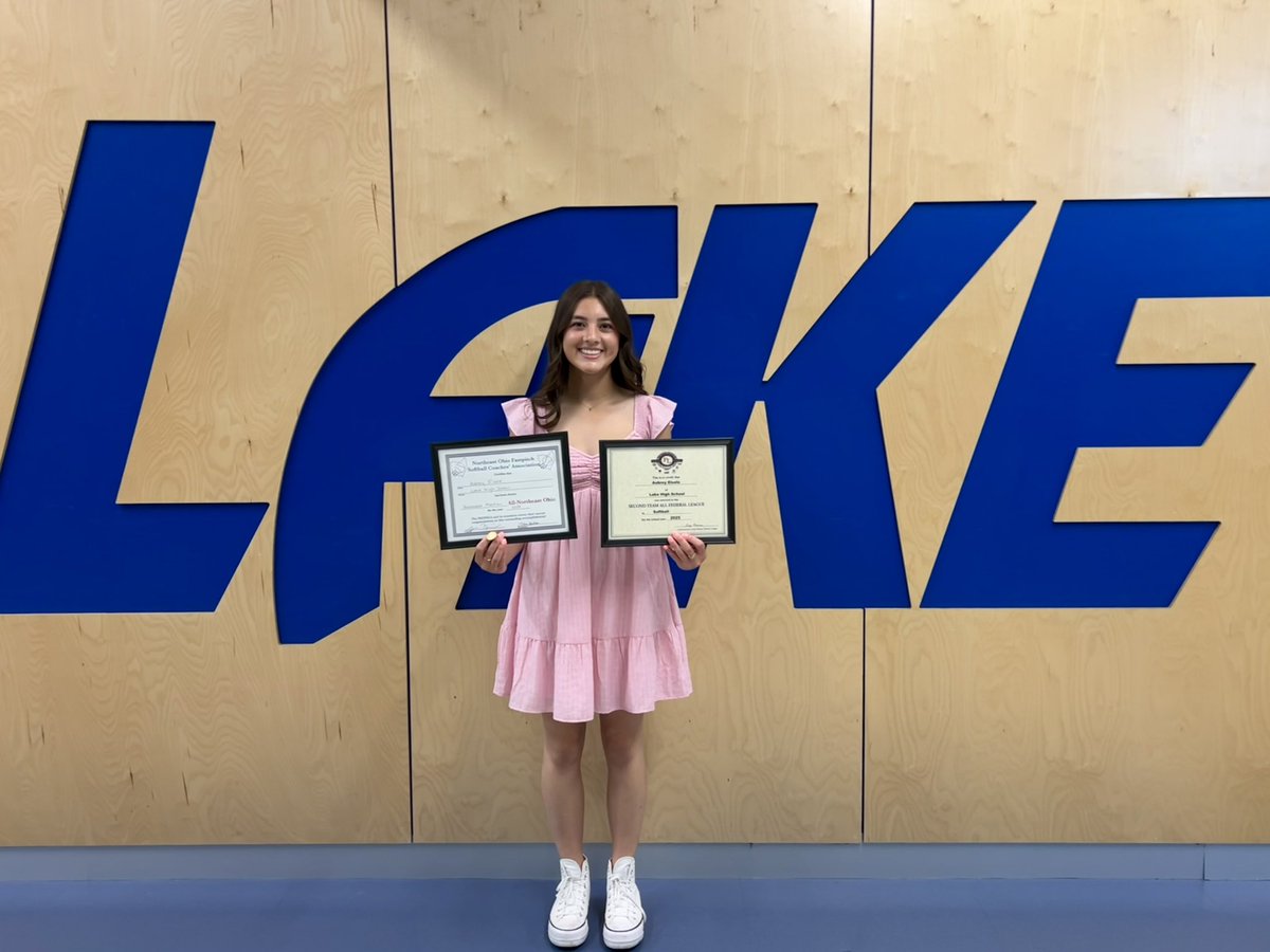This evening we traded unis for dresses for our HS Softball banquet.
I was honored to receive All Northeast Ohio Honorable Mention, 2nd Team All Federal League Award &amp; received my 2nd Varsity letter. 
Congrats to all of Lake Varsity &amp; JV for both having such a great season!