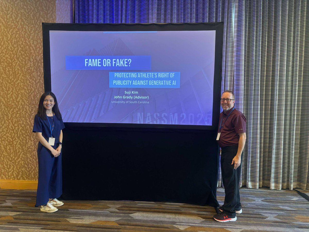 Great research on trademark law and AI at #NASSM2025 by Suji Kim <a href="/UofSC/">University of South Carolina</a>